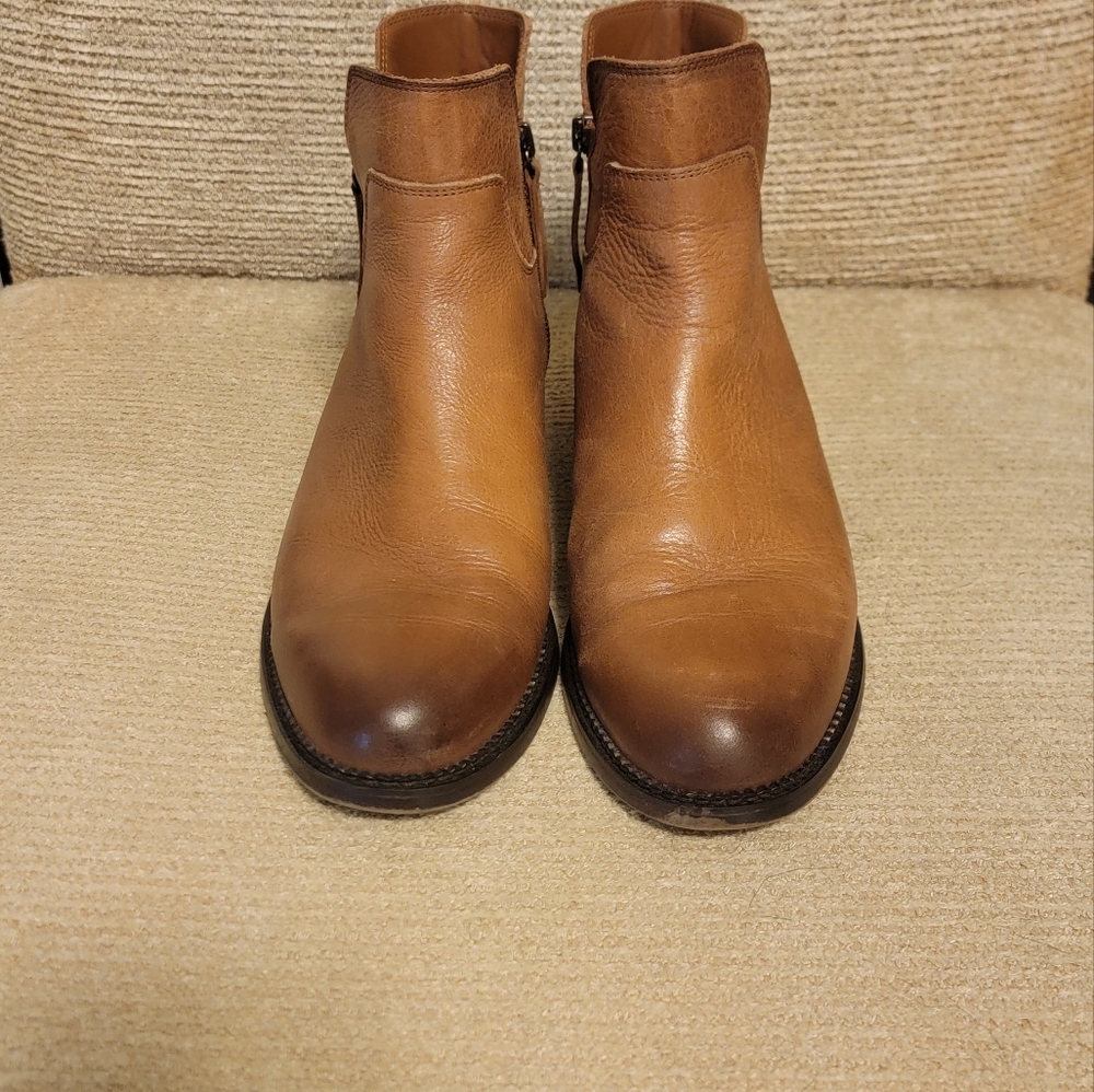 Franco Sarto Halford Bootie Brown Boot Leather Zip